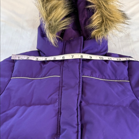 Echo red Girls' Down Jacket with Faux Fur Trim Hood, Girls, Size L 11/12 - Picture 12 of 14